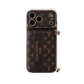 Classic Monogram iPhone Case With Card Holder And Strap For iPhone 17 Series-RCLV175