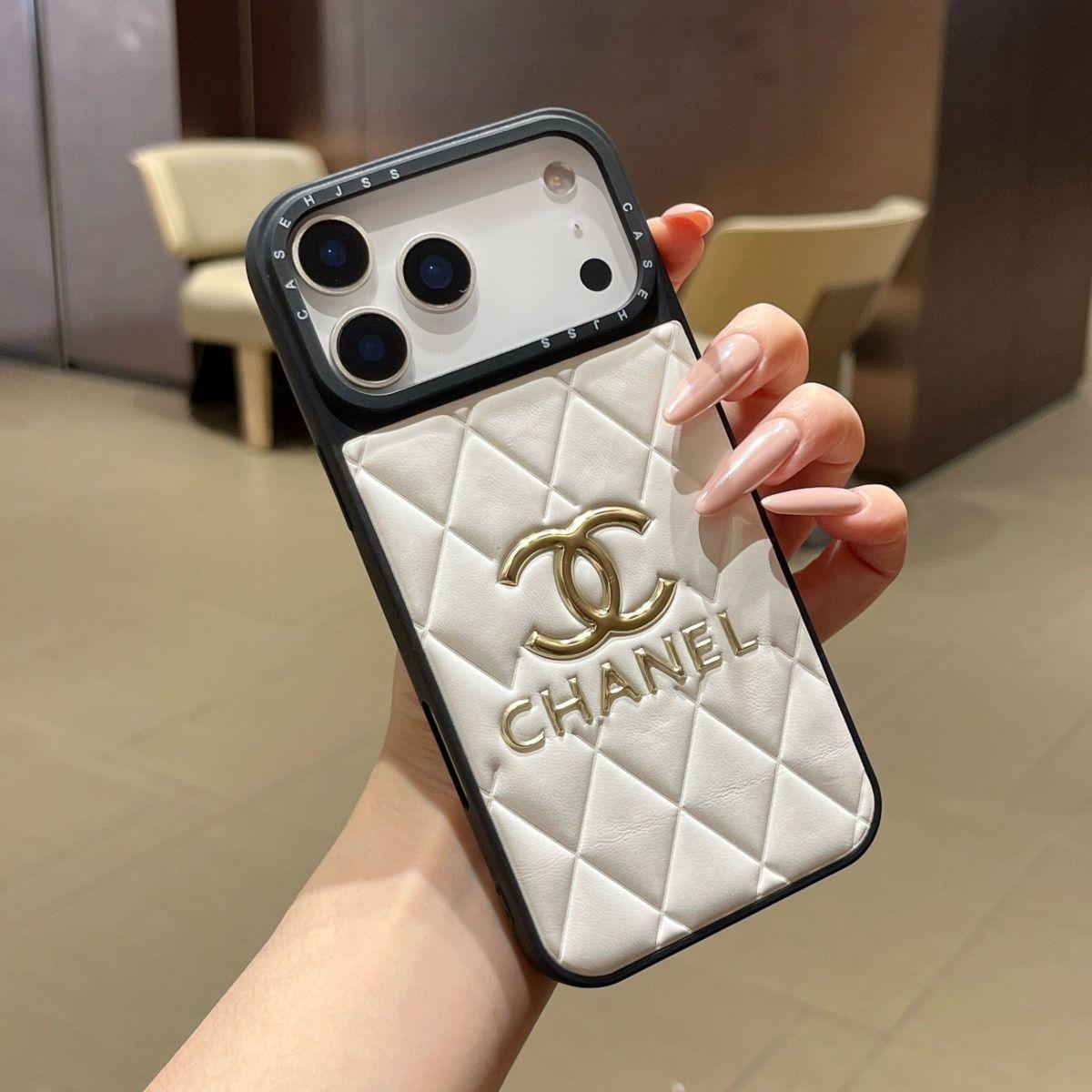 Luxury Leather CC iPhone Case For iPhone 17 Series White-RCCC166