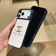 Étui de luxe en cuir pour iPhone CC, pour la série iPhone 17, blanc-RCCC166