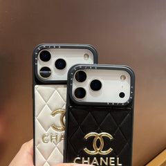 Étui de luxe en cuir pour iPhone CC, pour la série iPhone 17, blanc-RCCC166
