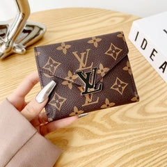 Leather Monogram Card Wallet-RCLV174