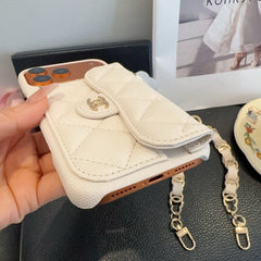 High-quality Leather CC iPhone Case With Wallet And Crossbody Strap-RCCC162