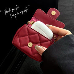Elegant Leather CC AirPods Cases Black-RCCC166