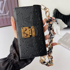 High-quality Leather Monogram iPhone Case With Flip Wallet-RCLV178