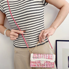 High-quality CC iPhone Case With Flip Wallet And Crossbody Strap-RCCC226