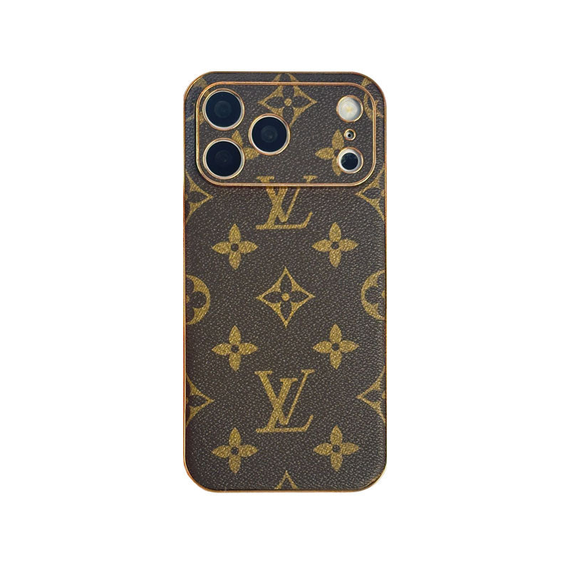 Monogram Elegant Leather iPhone Case Small Printing For iPhone 17 Series-RCLV057 - Runycase