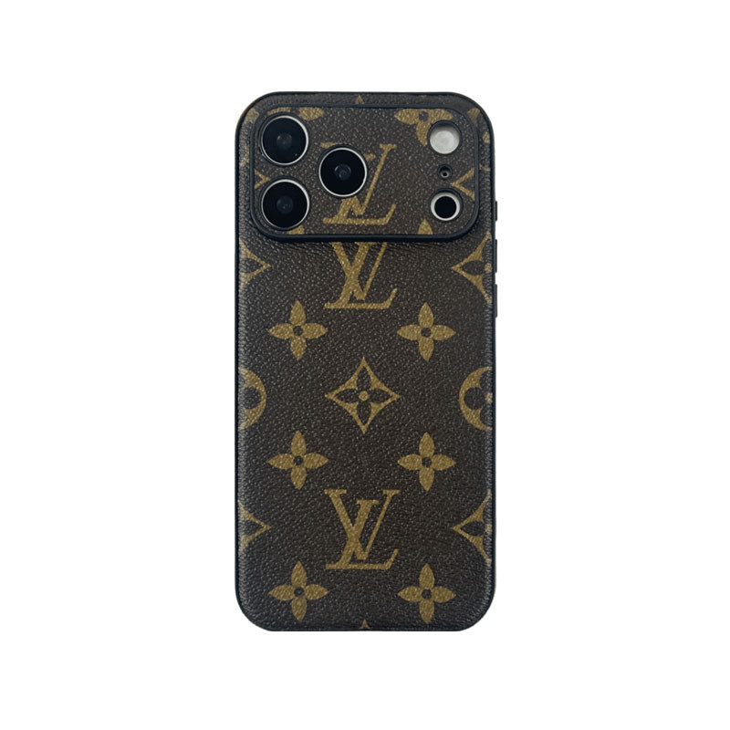 Monogram Premium Leather iPhone Case Small Printing For iPhone 17 Series-RCLV060 - Runycase