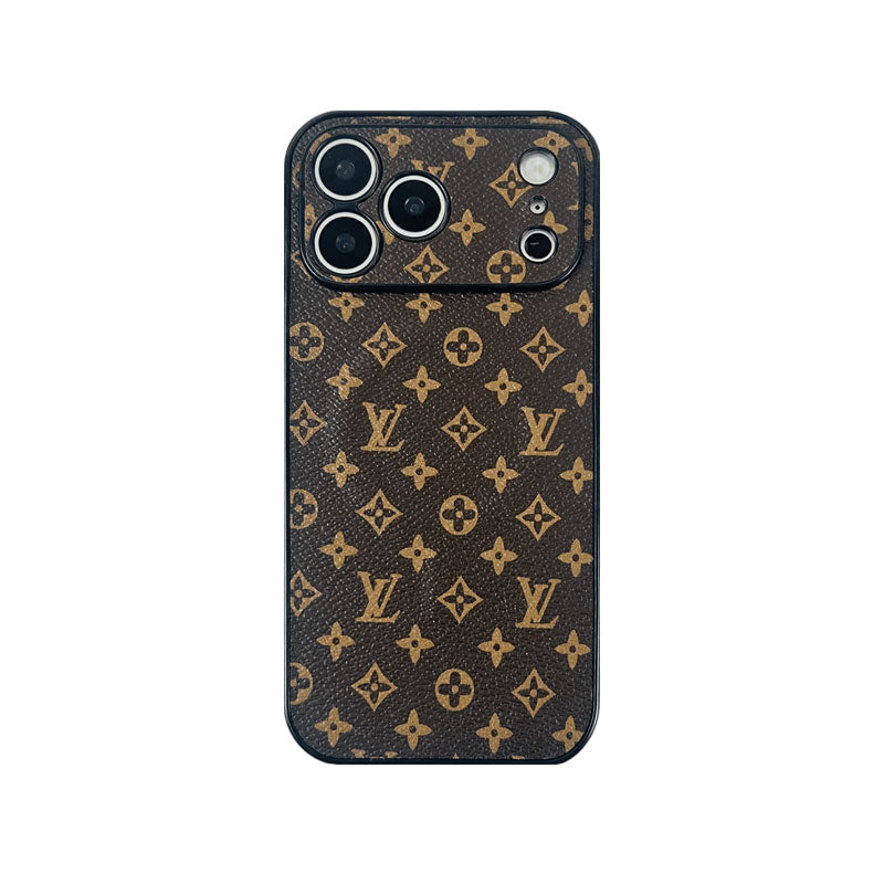 Monogram Refined Leather Magnetic iPhone Case（Compatible With Magsafe）For iPhone 17 Series-RCLV064 - Runycase