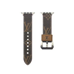 Monogram Leather Apple Watch Band Small Printing-RCLV040 - Runycase