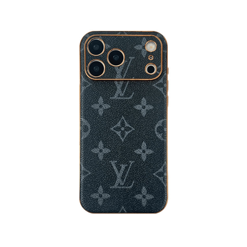 Monogram Elegant Leather iPhone Case Small Printing For iPhone 17 Series-RCLV057 - Runycase