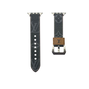 Monogram Leather Apple Watch Band Small Printing-RCLV040 - Runycase