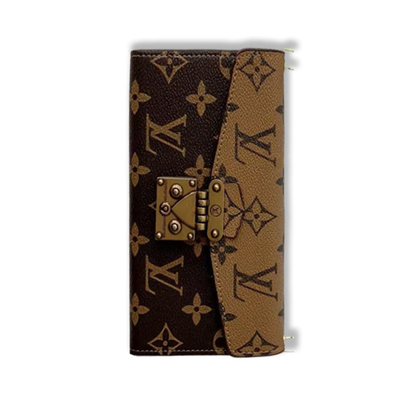 Premium Monogram iPhone Case With Wallet And Crossbody Strap For iPhone 17 Series-RCLV089 - Runycase