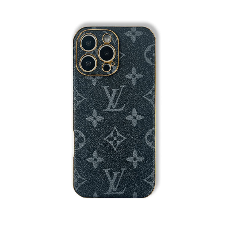 Monogram Refined Leather iPhone Case Black Printing -RCLV036