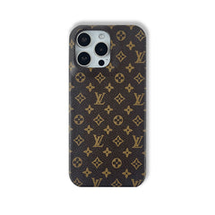 Monogram Leather Magnetic iPhone Case（Compatible With Magsafe）Small Printing -RCLV037 - Runycase