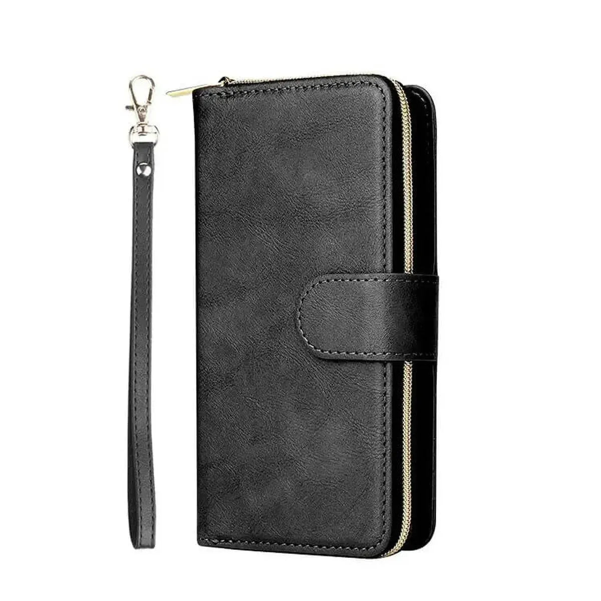 Leather iPhone Case With Card Holder And Strap - Runycase