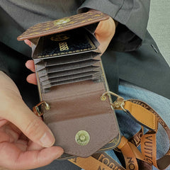 High-quality Leather Monogram iPhone Case With Wallet And Crossbody Strap For iPhone 17 Series-RCLV142
