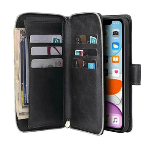Leather iPhone Case With Card Holder And Strap - Runycase