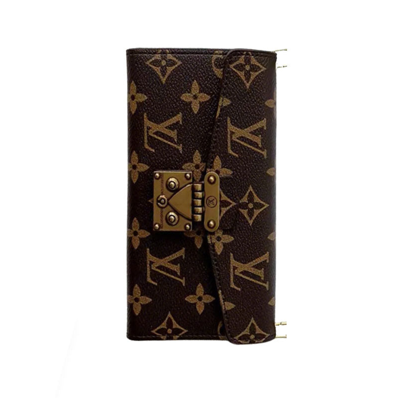 Premium Monogram iPhone Case With Wallet And Crossbody Strap For iPhone 17 Series-RCLV089 - Runycase