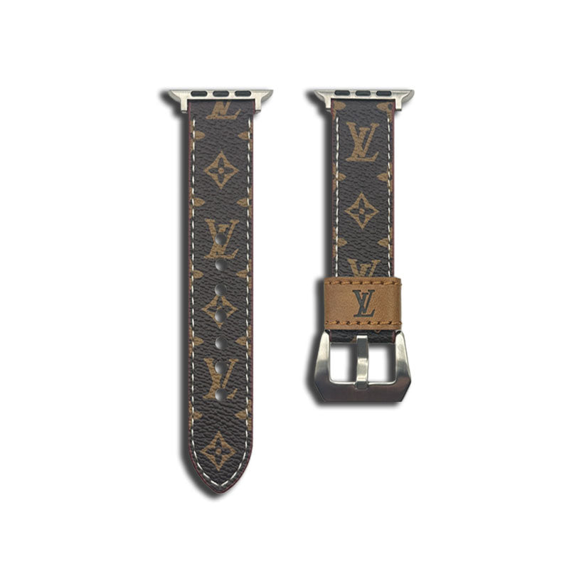Monogram Leather Apple Watch Band Small Printing-RCLV040 - Runycase