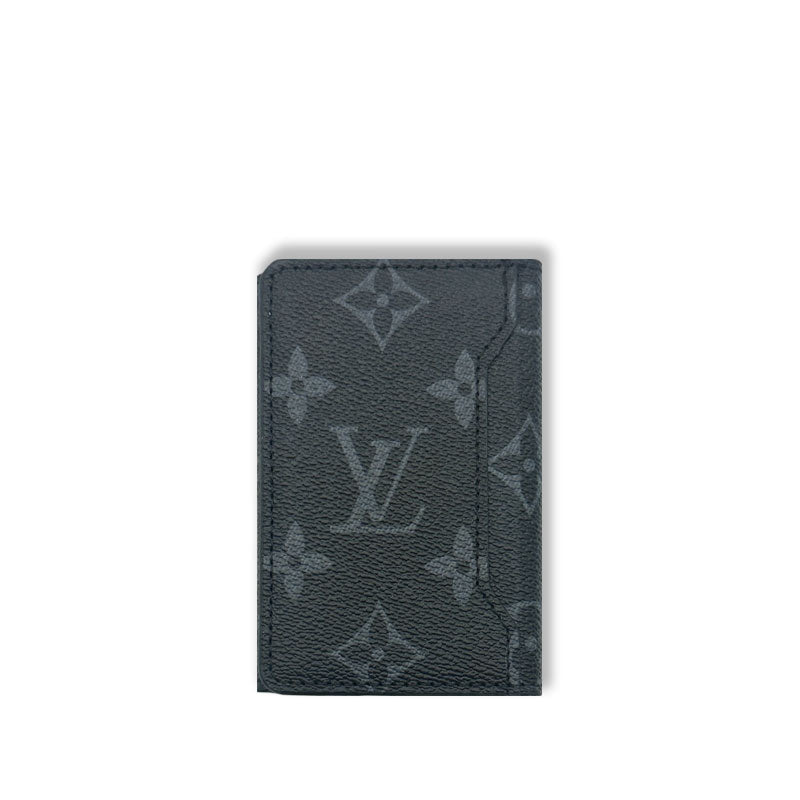 Monogram Luxury Leather Magnetic Wallet Black Printing-RCLV052