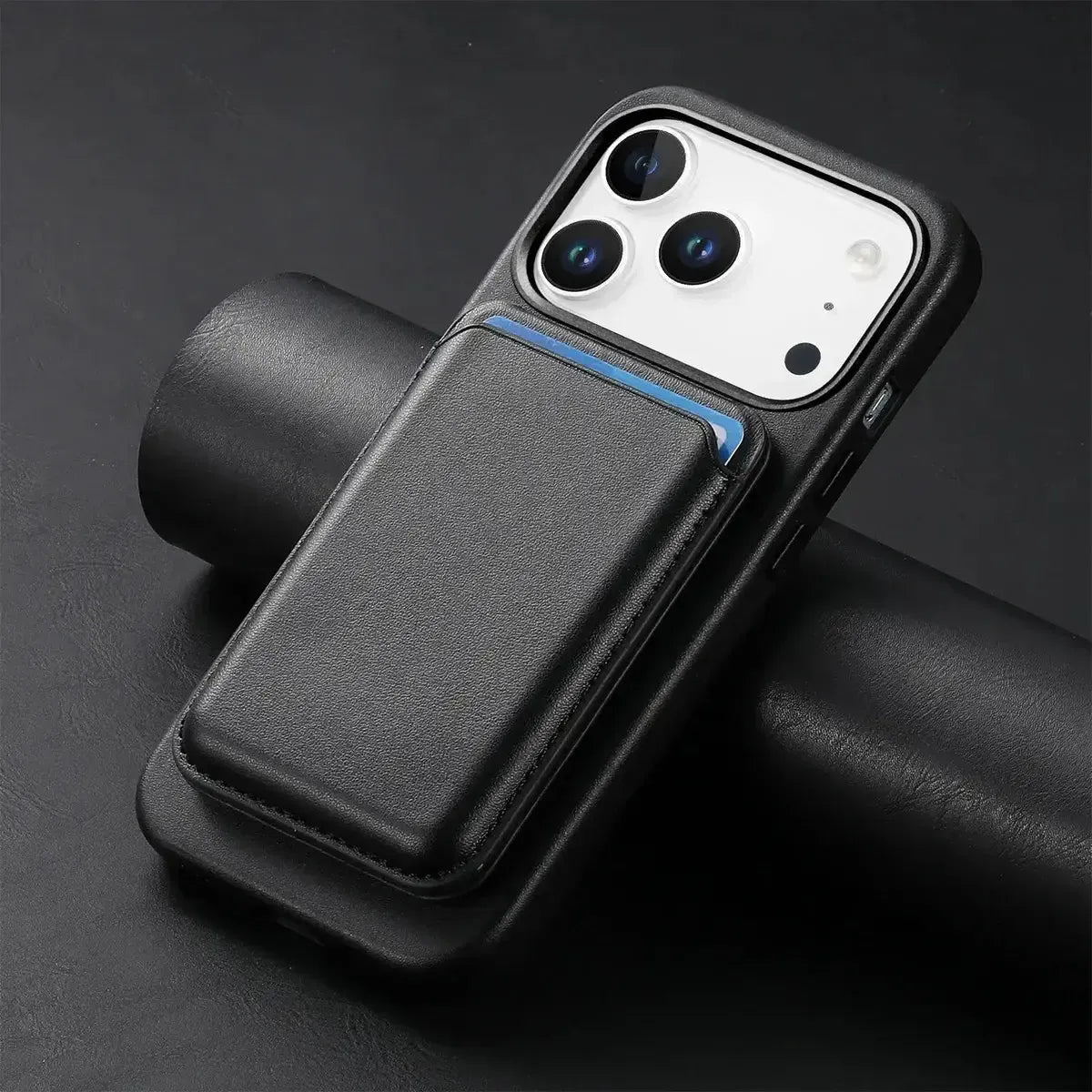 MagSafe Compatible Leather Phone Case with Magnetic Card Holder - Runycase
