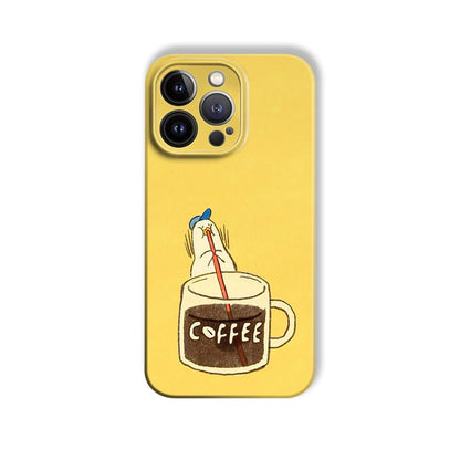 Cute White Duck Phone Case For iPhone Yellow-635120591772