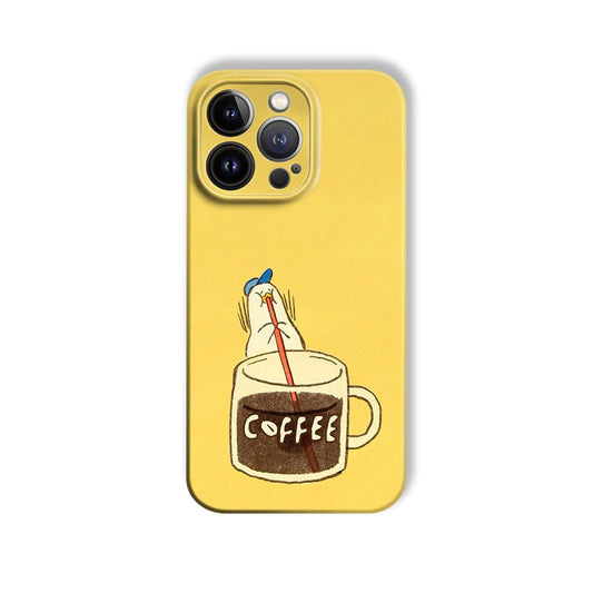 Cute White Duck Phone Case For iPhone Yellow-635120591772