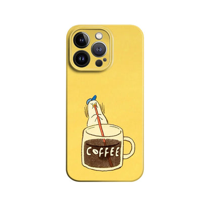 Cute White Duck Phone Case For iPhone Yellow-635120591772