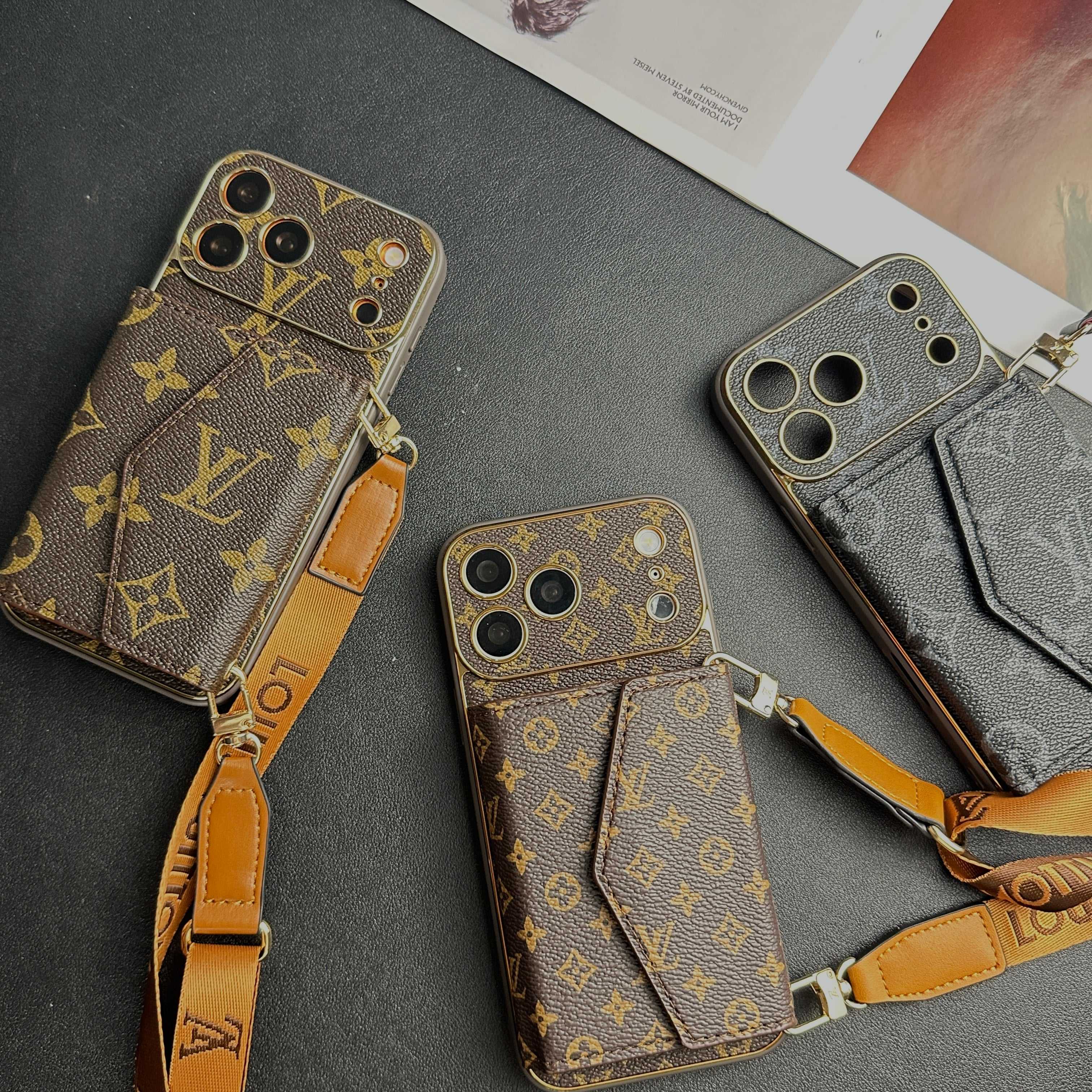 High-quality Monogram iPhone Case With Wallet And Crossbody Strap For iPhone 17 Series-RCLV134