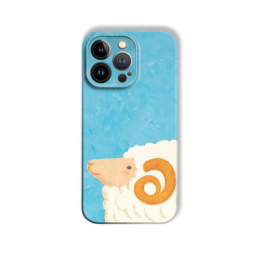 Cute Sheep Phone Case For iPhone Blue-635120591680