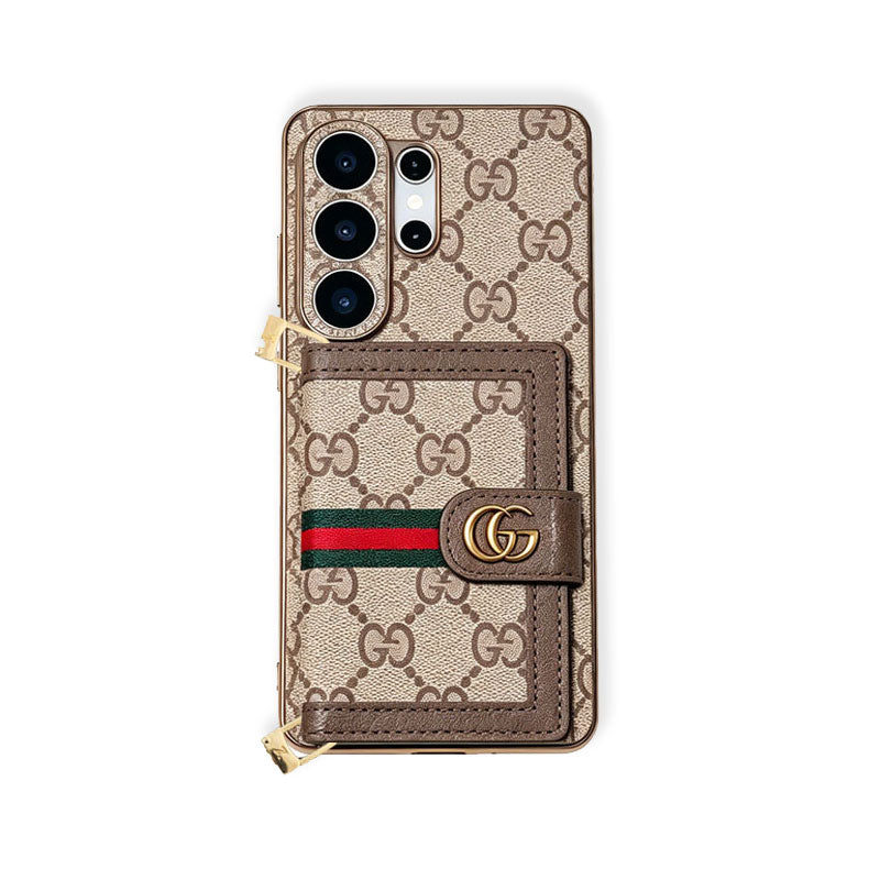 Premium Leather  GG Samsung Galaxy S Series Case With Wallet And Crossbody Strap -RCGG191