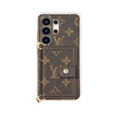 Coque Classique en Cuir Monogrammée avec Portefeuille et Bandoulière pour Samsung Galaxy S Series -RCLV192