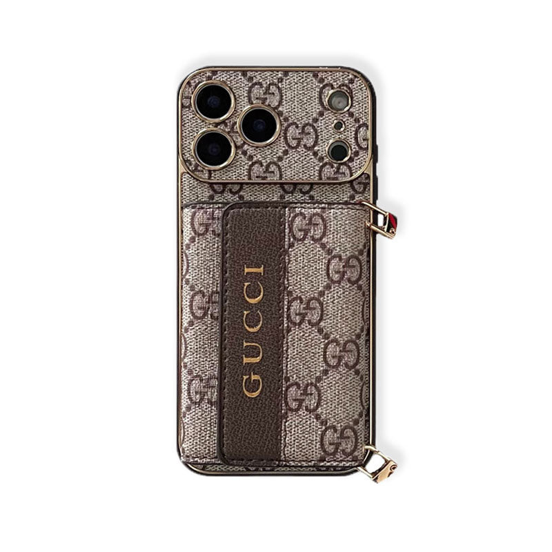 Étui raffiné pour iPhone GG avec portefeuille et bandoulière pour la série iPhone 17 - RCGG146