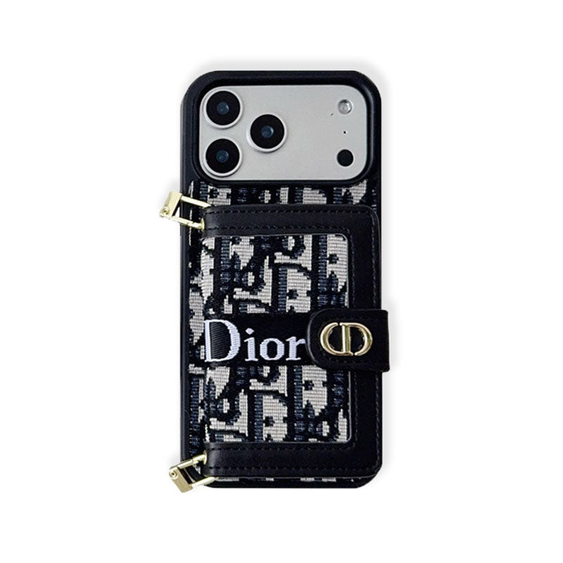 Classic Leather CD iPhone Case With Wallet And Crossbody Strap-RCCD148