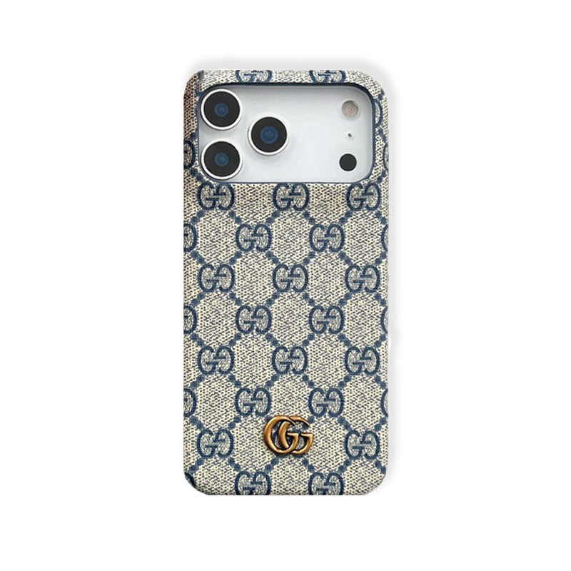 Classic Leather GG iPhone Case For iPhone 17 Series Blue-RCGG152