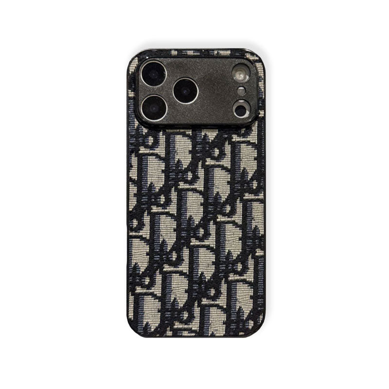 Leather CD iPhone Case With Lens Protection For iPhone 17 Series Black-RCCD157