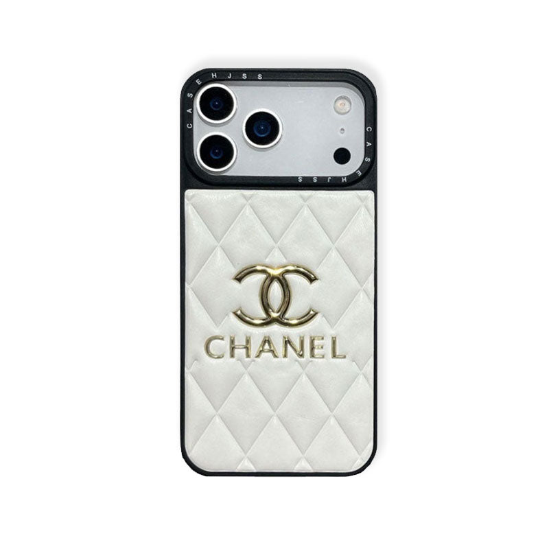 Luxury Leather CC iPhone Case For iPhone 17 Series White-RCCC166