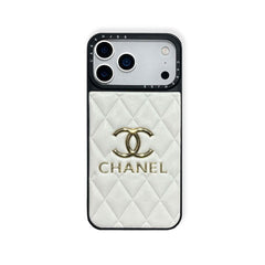 Étui de luxe en cuir pour iPhone CC, pour la série iPhone 17, blanc-RCCC166