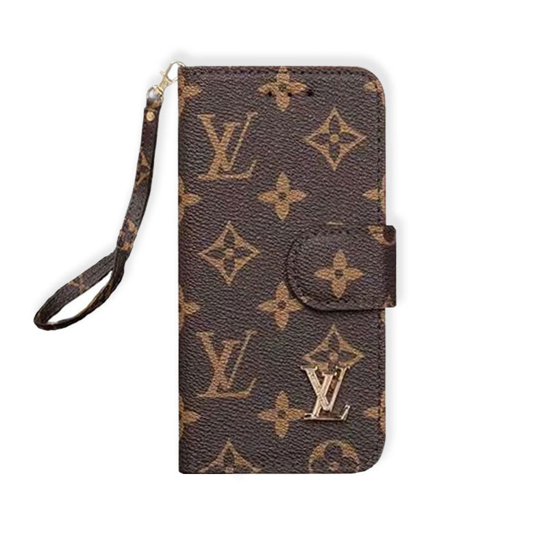 Classic  Folio Monogram iPhone Case With Wallet And Strap Big Printing-RCLV169