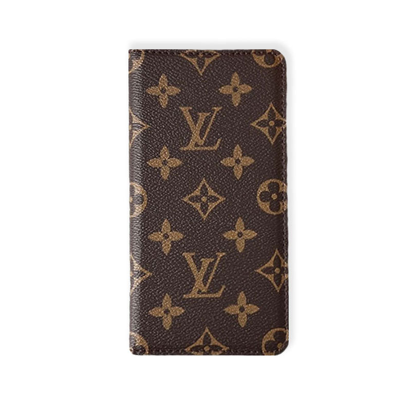 Étui Folio de Luxe en Cuir Monogramme pour iPhone avec Porte-Cartes-RCLV171