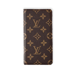 Étui Folio de Luxe en Cuir Monogramme pour iPhone avec Porte-Cartes-RCLV171