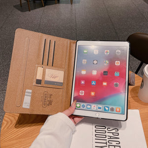 Refined Leather Monogram  iPad Case Coffee-RCLV118 - Runycase