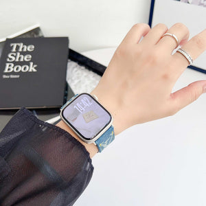 Luxury Monogram Apple Watch Band Blue-RCLV111 - Runycase