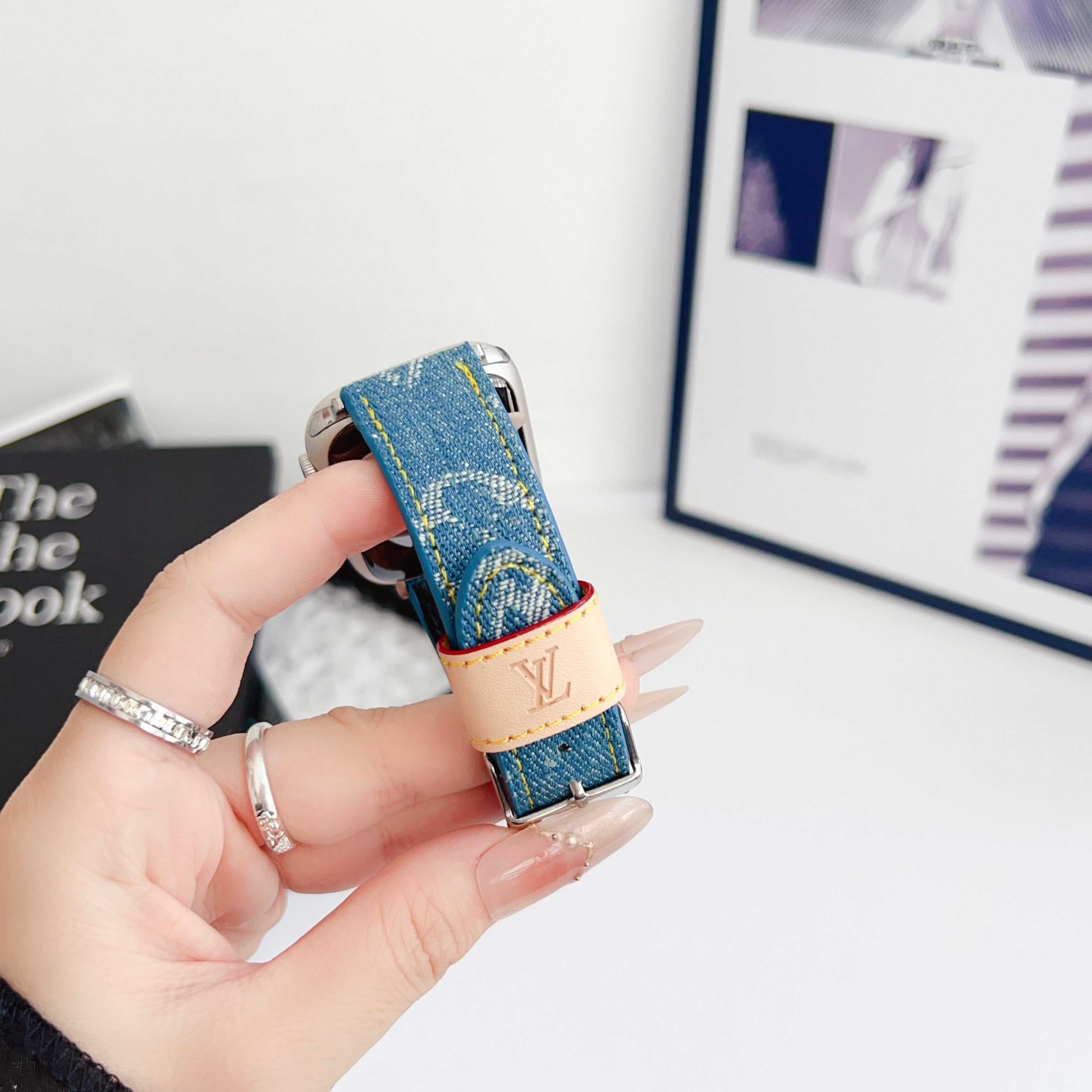 Luxury Monogram Apple Watch Band Blue-RCLV111 - Runycase