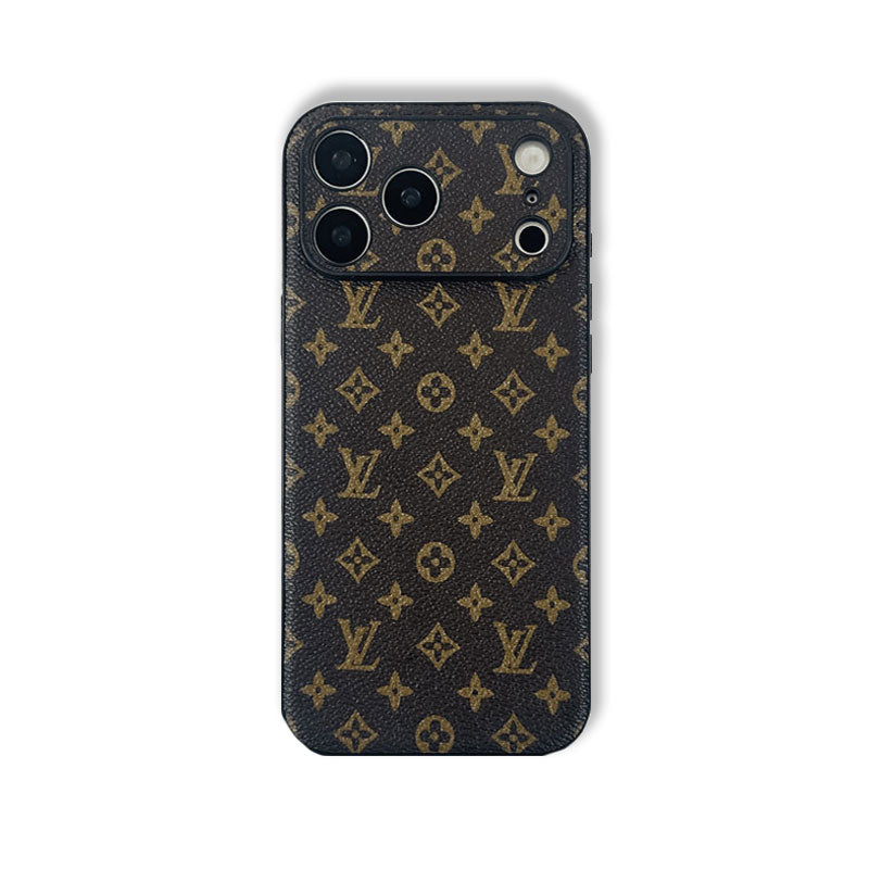 Monogram Premium Leather iPhone Case Small Printing For iPhone 17 Series-RCLV060