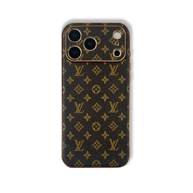 Monogram Elegant Leather iPhone Case Small Printing For iPhone 17 Series-RCLV057