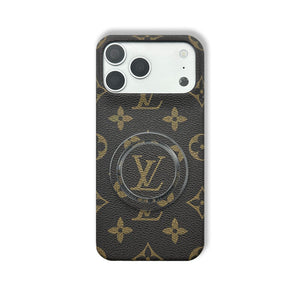 Luxury Leather Monogram iPhone Case With Magnetic Stand Big Printing For iPhone 17 Series-RCLV069 - Runycase
