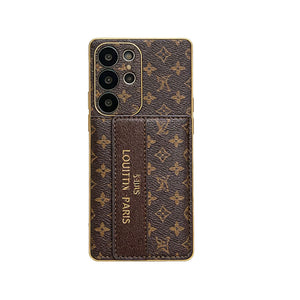 Stylish Leather Monogram Samsung Galaxy S Series Case With Wallet And Crossbody Strap-RCLV102 - Runycase