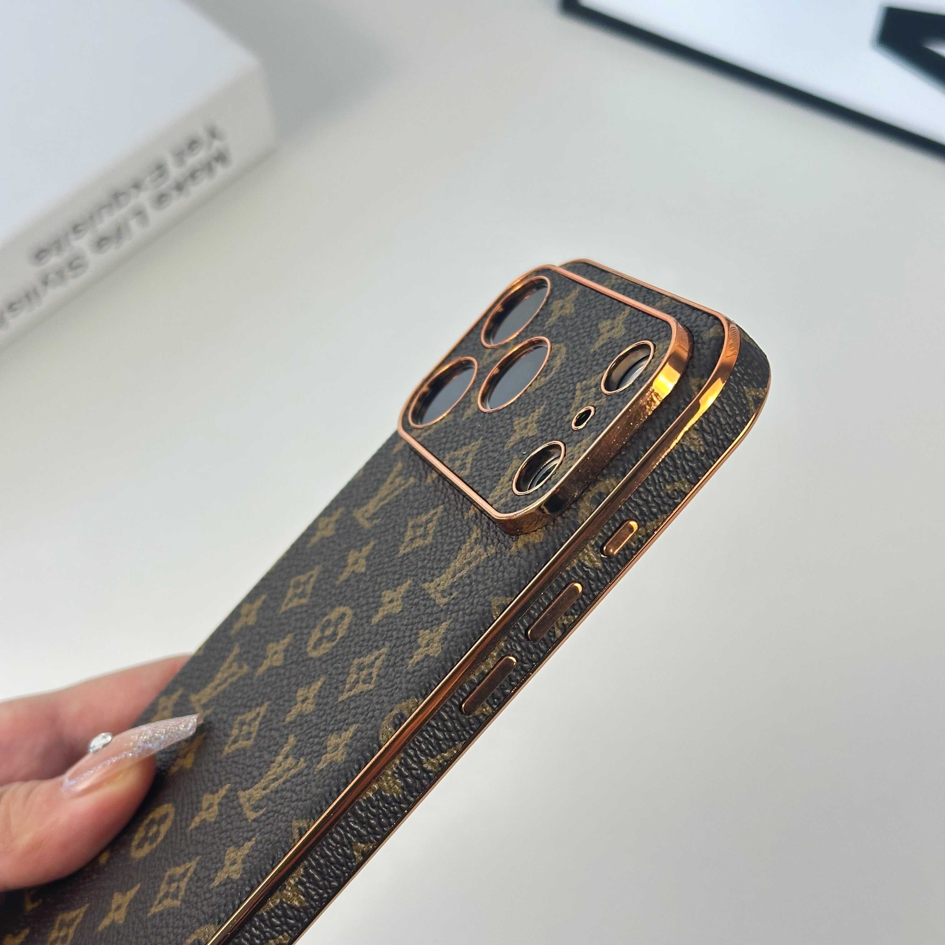 Monogram Elegant Leather iPhone Case Small Printing For iPhone 17 Series-RCLV057 - Runycase