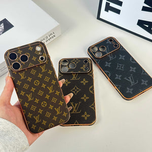 Monogram Elegant Leather iPhone Case Small Printing For iPhone 17 Series-RCLV057 - Runycase